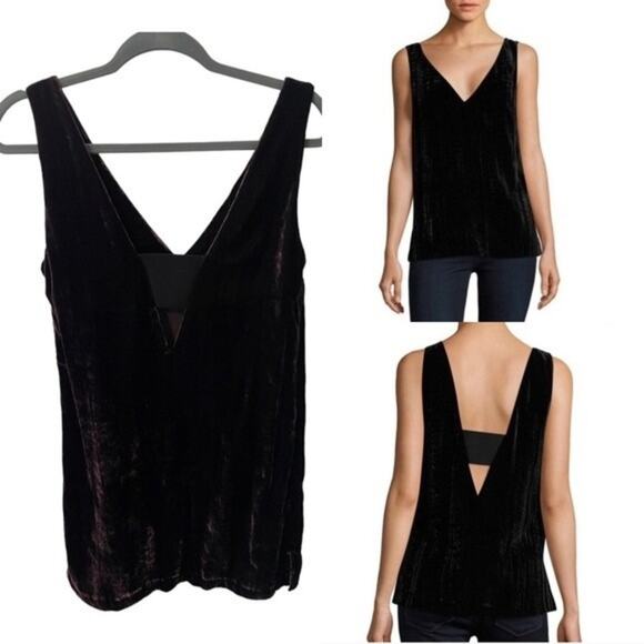 French Connection Theresa Deep Purple Velvet Top  Size 4 - Picture 1 of 11
